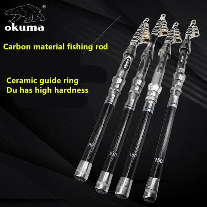 OKUMA New Carbon Rock Rod 1.5M/1.8M/2.1M/2.4M/2.7M Ceramic Guide Ring Water Drop Spinning Wheel Fishing Rod
