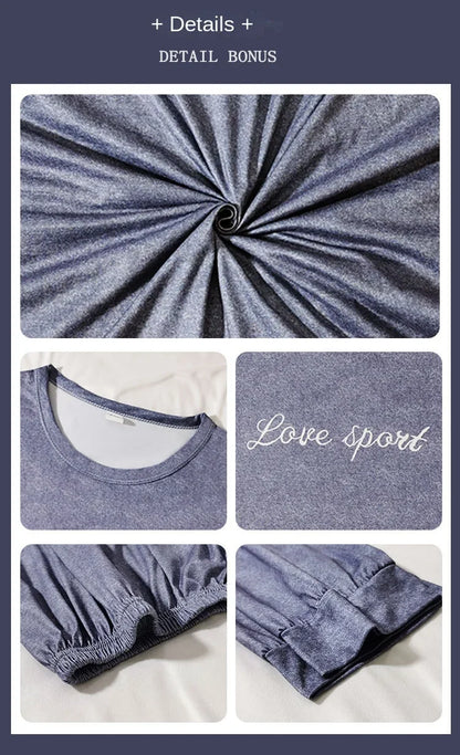 Cotton Pajamas Men Spring and Fall Long-Sleeved Long Pants Korean Version of the Loose Homewear Solid Sleepwear Loungewear Large