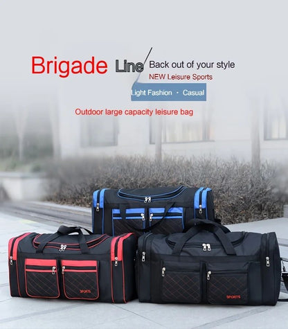Men Nylon Travel Duffel Bag Large Capacity Handbag Portable Outdoor Carry Luggage Convenient Practical Male's Weekend Gym Bag