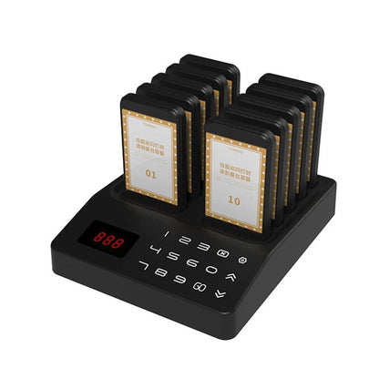 Wireless Restaurant Pagers Calling System 16 Coasters Buzzer Vibrator Bell Receivers For Food Truck Bar Coffee Fast Food Hotel