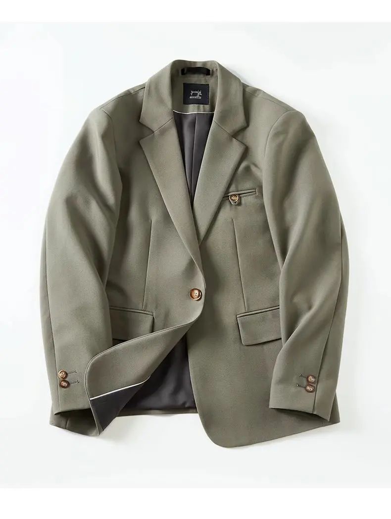 Casual Drapey Suit Set Men's Stylish Complete Set Cool College Students Street Fashion Korean Version Autumn Winter Suit