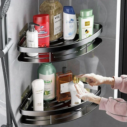 No Drill Wall Corner Bathroom Shelf Corner Shelf Storage Organizer Shower Shelf Shampoo Makeup Bathroom Accessories Towels Rack