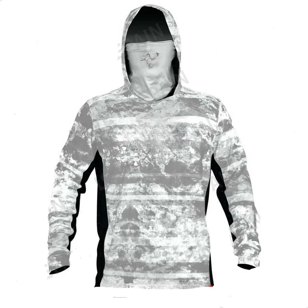 Camisas de Pesca Infantis FPS 50+ Camisa de Pesca de Manga Longa com Máscara de Gola Protetora Touca Mantenha a Cabeça e o Rosto Aquecidos Caminhadas ao Ar Livre Corridas