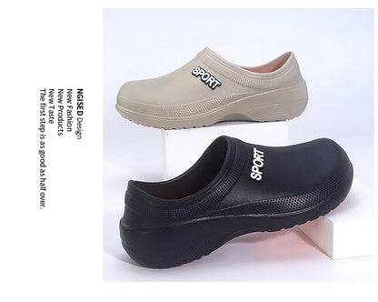 2025 New Kitchen Shoes Non-Slip Oil-Resistant Chef Rain Shoes Restaurant Food Work Shoes Comfortable EVA Material for Men