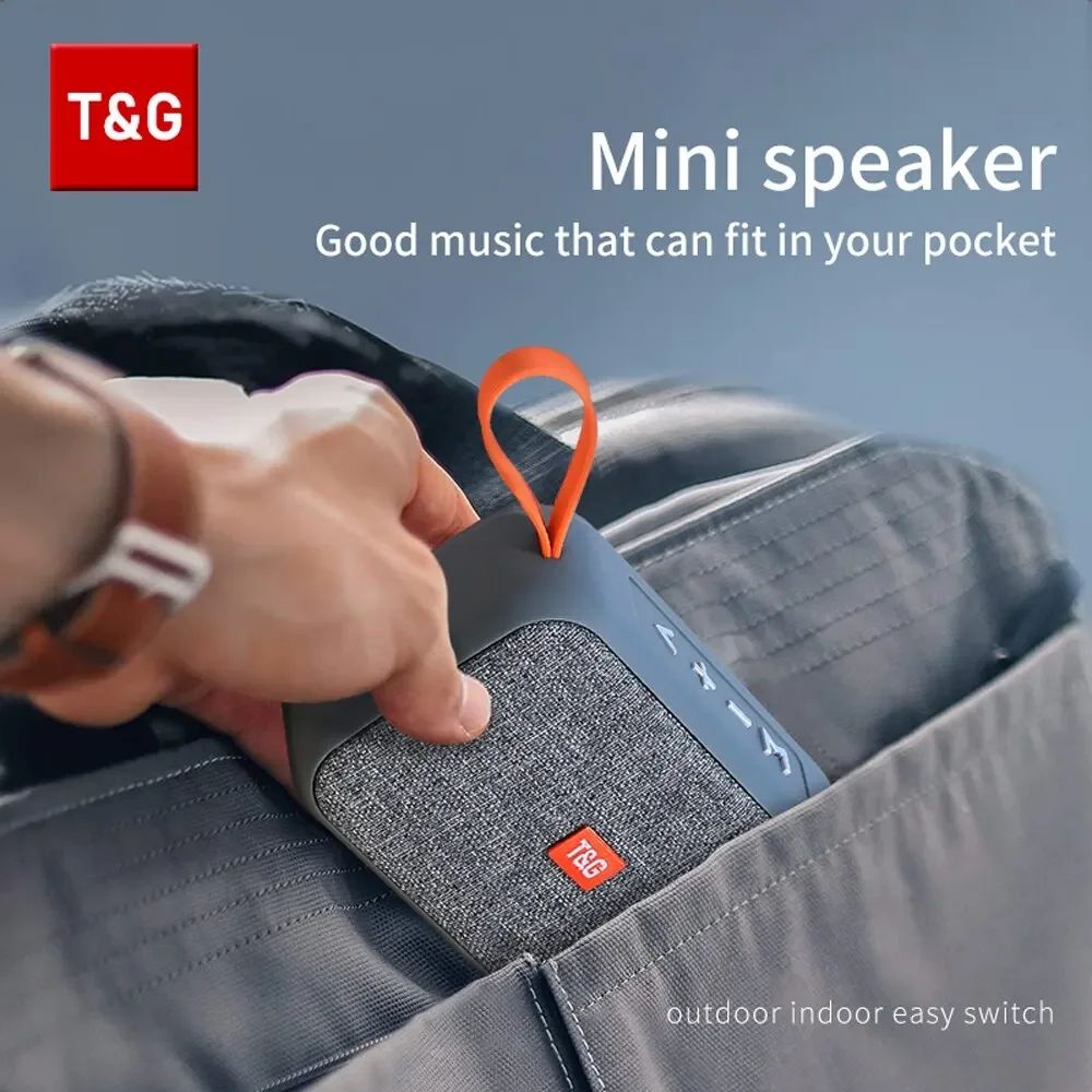 Caixa de Som Portátil TG506 Mini Soundbar Sem Fio Bluetooth 5.0 para Ambientes Internos e Externos HIFI Suporte para Cartão TF Rádio FM À Prova D'Água