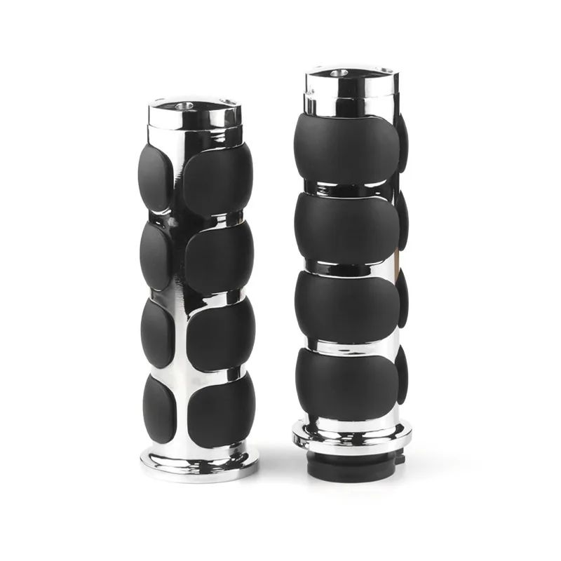 Manoplas Retro para Guidão de Motocicleta 25 MM de Alumínio e Borracha para Harley Touring Softail Fat Boy Sportster XL 883 1200 Dyna