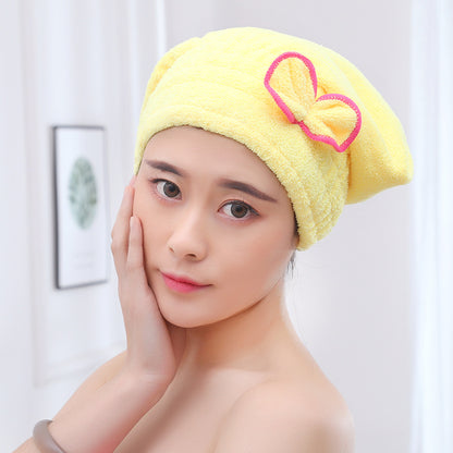 Microfibre Quick Hair Drying Bath Spa Bowknot Wrap Towel Hat Cap For Bath Bathroom Accessories Shower Cap for Women Hair Cap