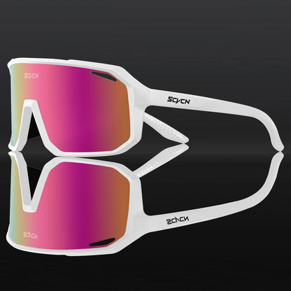 SCVCN Cycling Glasses Bike Mountain Bicycle Hiking Camping Golf UV400 Sunglasses Sport Protection Glasses for Men Women Baseball