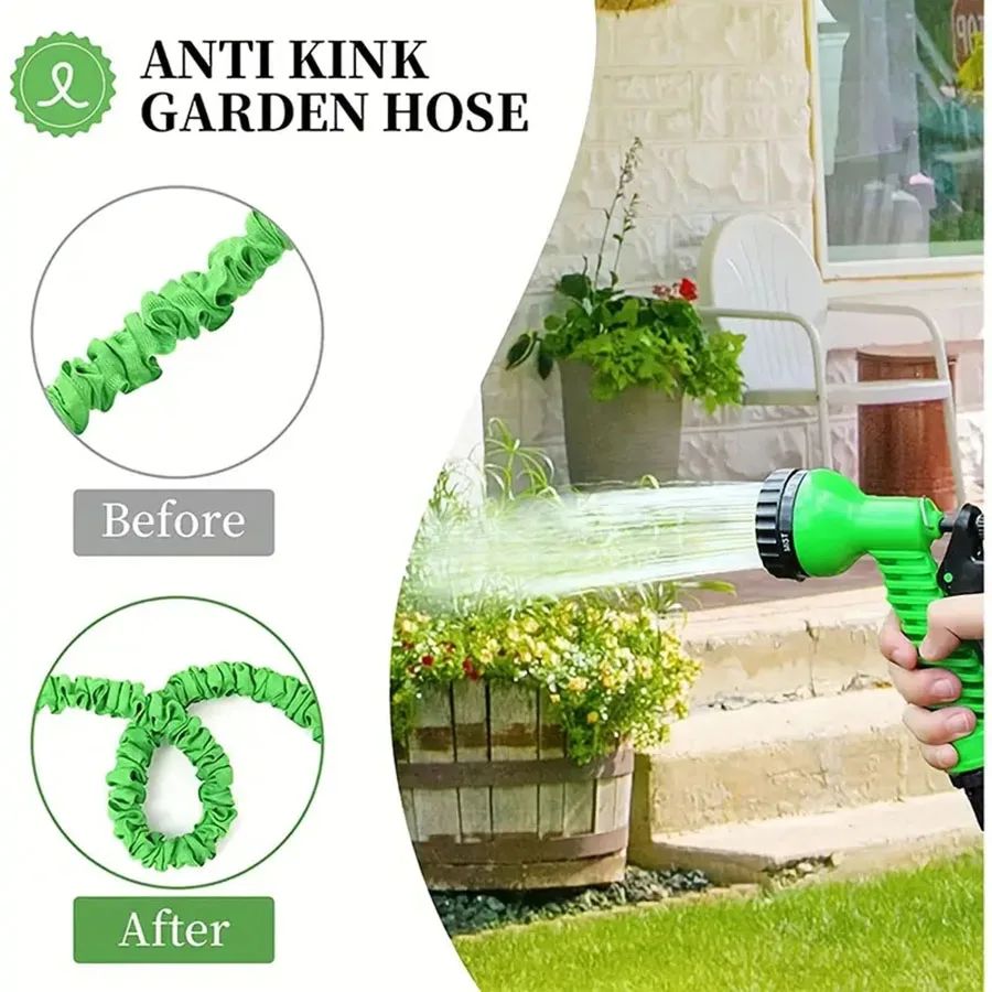 25FT-200FT Expandable Magic Hose Lightweight Design Durable Materials 7 Water Spraying Functions Gun Home Garden Watering Tools