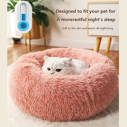 40-70cm Casa Ninho de Pelúcia Super Macio e Quente para Animais de Estimação Removível e Lavável Cama Redonda para Cães e Gatos Casa Quente de Inverno para Dormir
