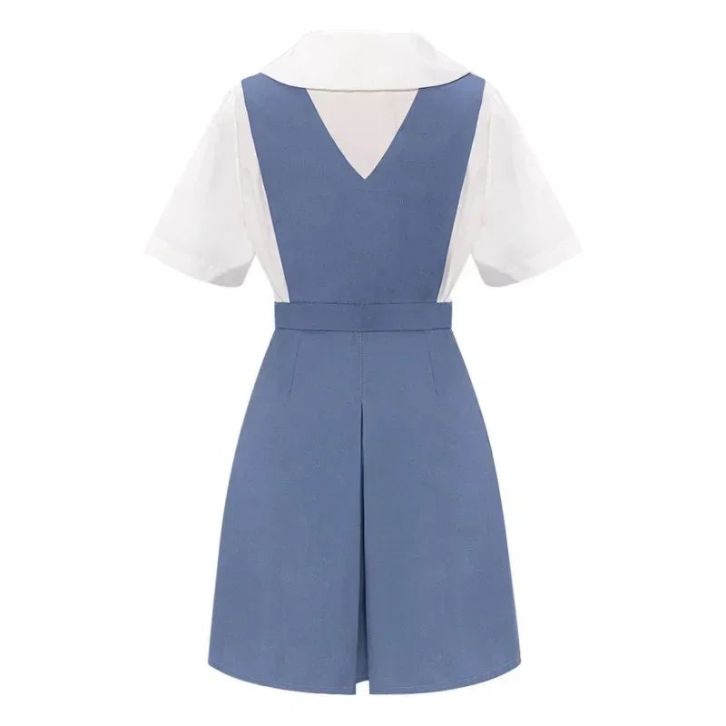 Rei Ayanami Cosplay Costume Asuka Langley Soryu Cosplay  Women School Uniform Dresses Wig Hair Clips Halloween Loli Clothing