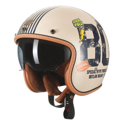 Capacetes Cyril para Motocicletas Acessórios 3/4 Abertos Leves Certificado DOT Segurança Retrô Cascos Moto Capacete