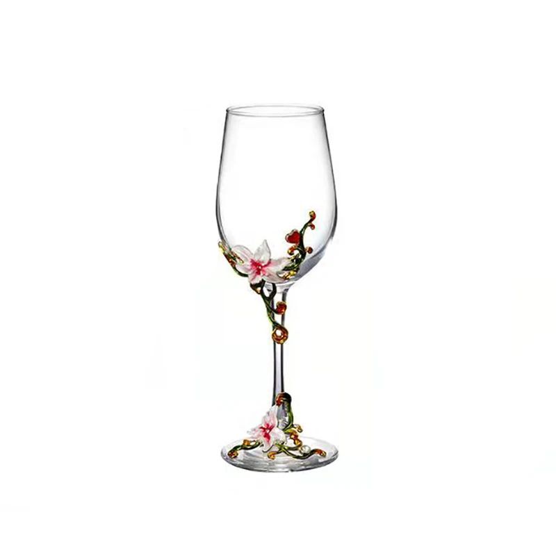 Taças de Cristal Criativas com Esmalte para Champagne Conjunto de Taças de Luxo Taças de Vinho Taça Vintage para Beber