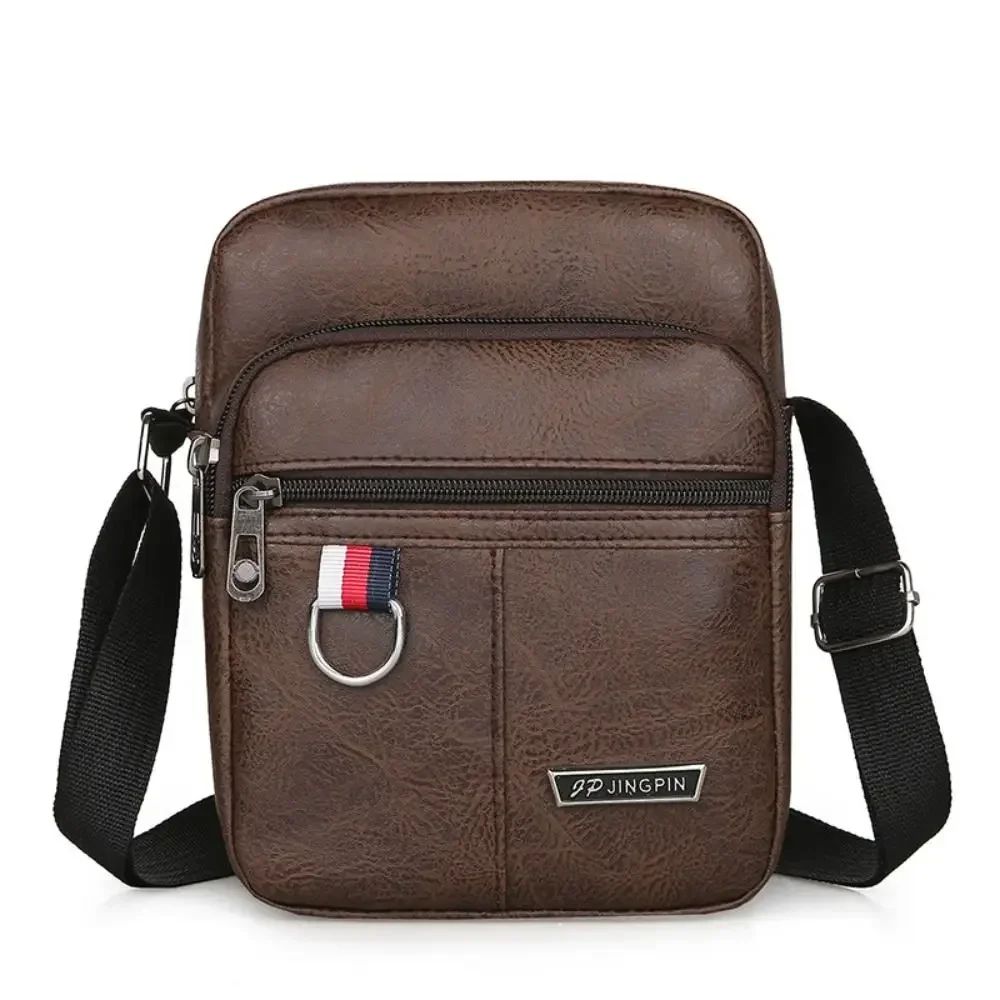 Crossbody Bag Men's High Quality PU Leather Shoulder Bag Large Capacity Chest Bag Fashion Casual Solid Color Crossbody Bag