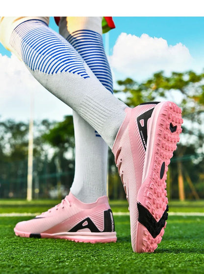 New Men Football Boots Cleats Long Spikes Outdoor Sport Soccer Shoes Adult Training Boys Non Slip Breathable Match Comfortable