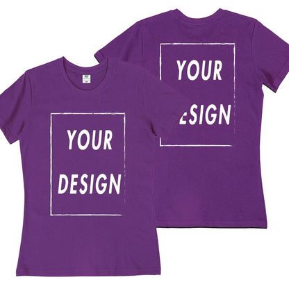 UE Size Custom Team T-shirt for Women, Add Your Own Design in Front and Back, Print and Text, High-quality T-shirt for Men