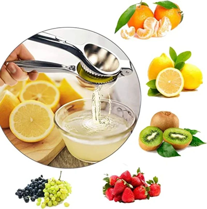 Espremedor Manual de Aço Inoxidável Processador de Suco Espremedor de Limão Laranja Frutas Doméstico Pegador de Limão Acessórios de Cozinha para Prensagem de Frutas