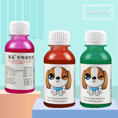 Pasta de Tintura para Pelos de Animais de Estimação Duradoura para Cães, Pasta de Tintura de Poodle Bichon, Removedor de Manchas Coloridas em Pó 100ML