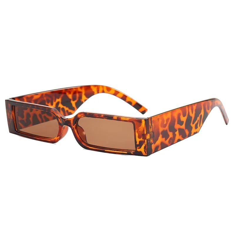 Óculos de Sol Retangulares de Luxo Masculinos Hip Hop Vintage Designer Shades Pretos Pequenos Personalidade UV400