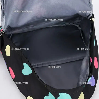 Sweet Canvas Love Children's Backpack Leisure Large Capacity Boys and Girls Student Schoolbag Birthday Holiday Gift