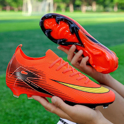 Men Training Football Boots Unisex Professional Soccer Shoes Trend Grass Cleats Outdoor Breathable Sport Ultra-light Non-slip