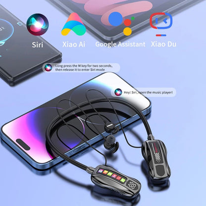 Wireless Headphones Bluetooth 5.4 Earphone HiFi Stereo Outdoor Sports Headset with Mic LED Display Neckband Earphones Earbuds