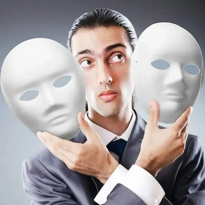 1/8pcs DIY White Masks Halloween Paper Mache Full Face Paintable Cosplay Craft Party Supplies Unisex Face Cover Costume Prop