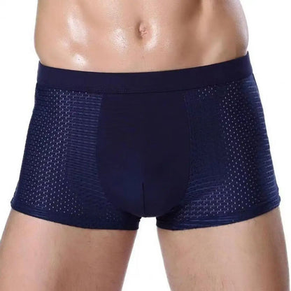 Men Breathable Boxers Ice Silk Mesh Men's Boxers Soft Breathable Underwear with Moisture-wicking Technology U Design for Comfort