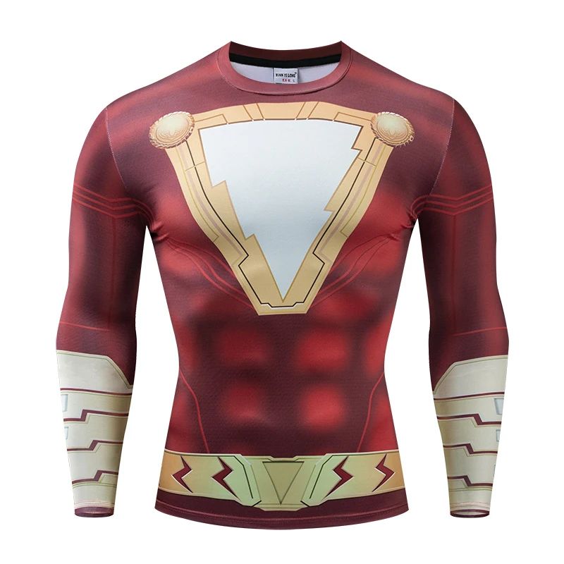 High-quality 3D Printed T shirts Men Compression Shirt Comic Cosplay Costume Halloween Clothing Long Sleeve Tops For Male