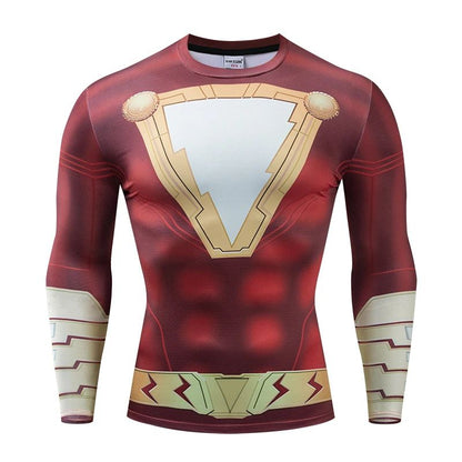 High-quality 3D Printed T shirts Men Compression Shirt Comic Cosplay Costume Halloween Clothing Long Sleeve Tops For Male