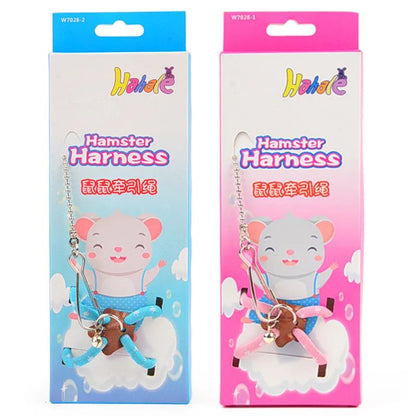 Pet Adjustable Soft Harness Bell Leash Set Mouse Hamster Ferrets Rat Pet Pig Leash Hamster Harness Rope Anti-bite Pet Walking