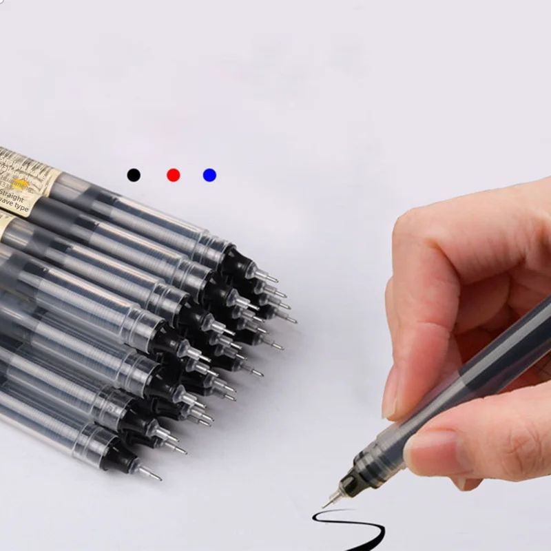 10/20PCS High Quality Needle Type Gel Pens Black Blue Red Ink Straight Liquid Pen  Stationery School & Office Supplies