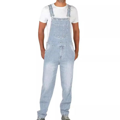 Calça Jeans Masculina Reta Larga Estilo Americano Vintage Macacão de Trabalho Casual
