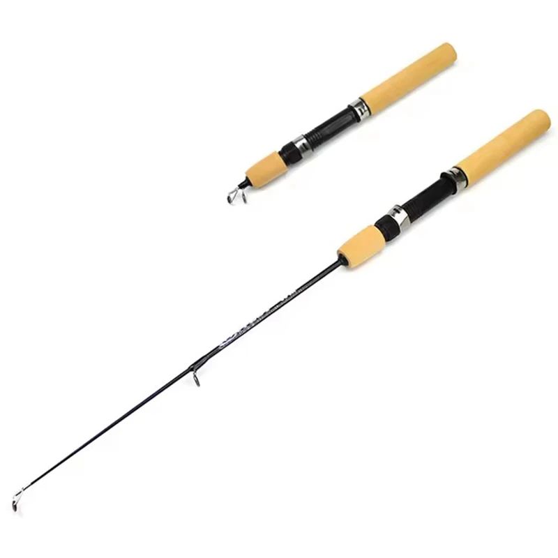 Carbon Mini Ice Fishing Rod Shrimp Tackle 0.6m 0.8m 1m Winter Fishing Gear for Ice Fishing