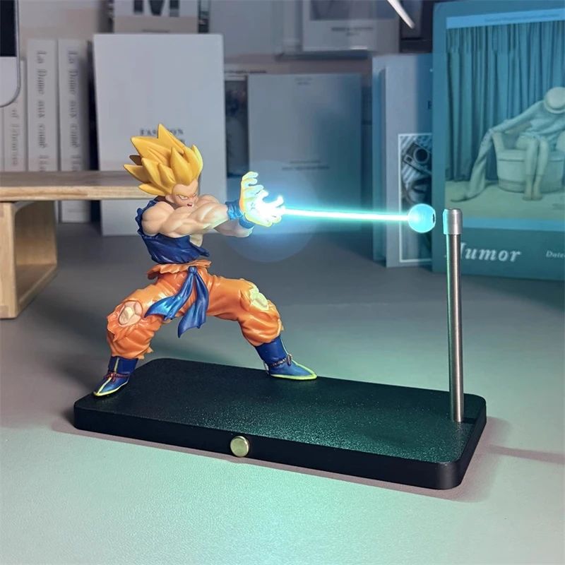 Anime Son Goku Kamehameha Night Light Figures Desktop Touch Control Lamp Rechargeable Night Lamp Figures with Cotton