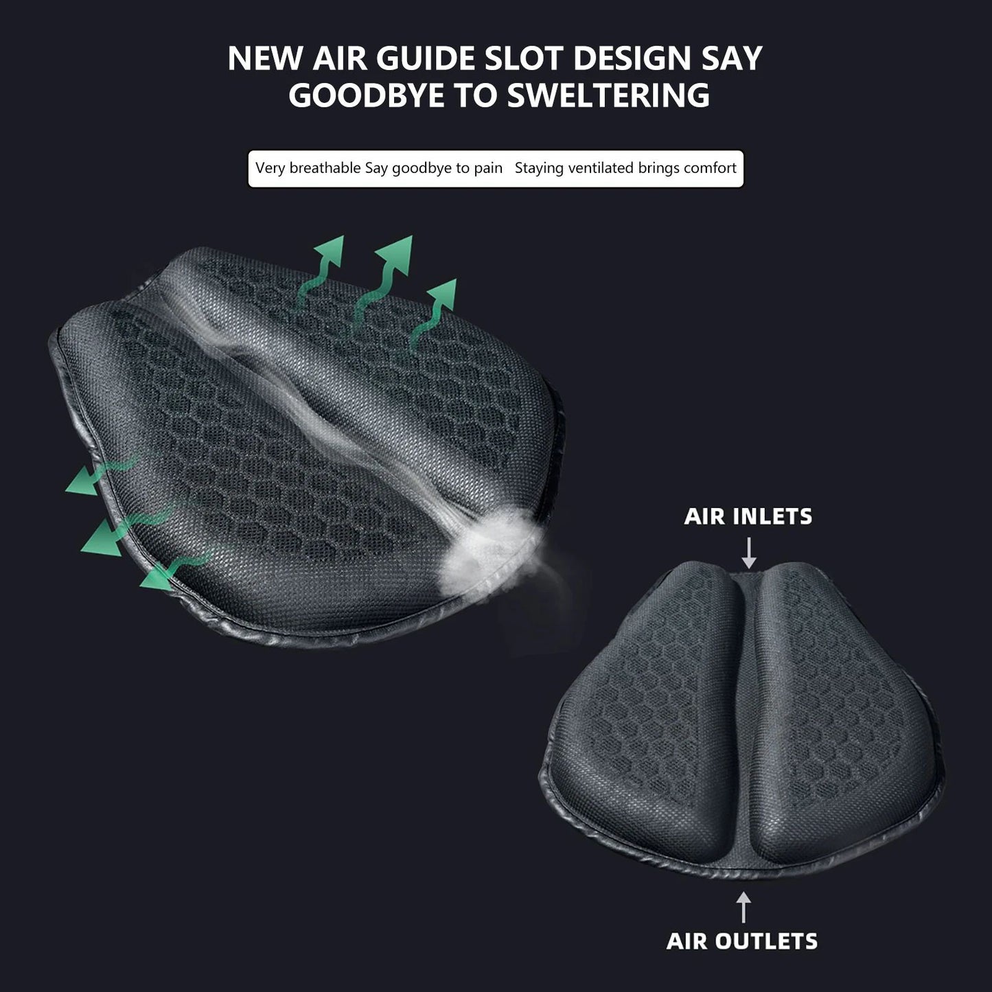 Almofada de Assento de Moto Antiderrapante Inflável 3D para Moto Almofada de Ar para Alívio de Pressão Acessórios de Moto
