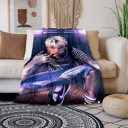 Satanic Cry Baby Lil Peep Flannel Blanket  , Soft Fluffy Warm Sofa Bed Throw Blanket More Size?fans warm gifts