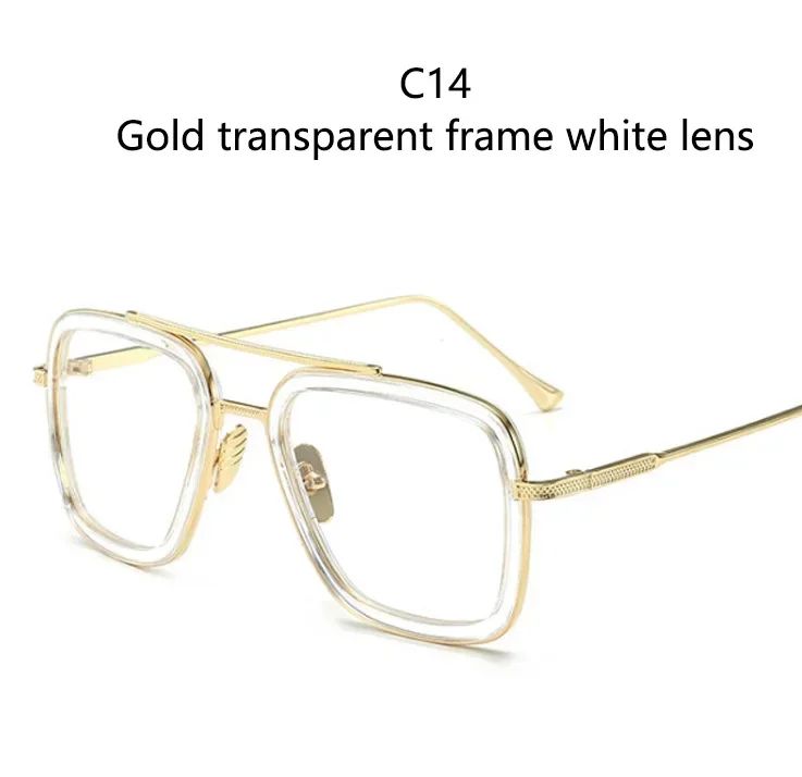 Luxury Steampunk Men Sunglasses Tony Stark Iron Man Sun Glasses Vintage Metal Eyewear Steam Punk Sunglass UV400 Male Gafas