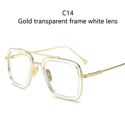 Luxury Steampunk Men Sunglasses Tony Stark Iron Man Sun Glasses Vintage Metal Eyewear Steam Punk Sunglass UV400 Male Gafas