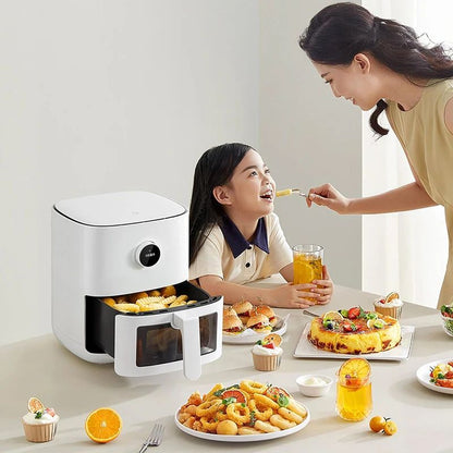 Fritadeira de Ar Inteligente XIAOMI MIJIA Pro 4L Forno Quente Visor Janela APP Temporizador Tela OLED Sem Óleo Fritadeira de Ar Quente 360°