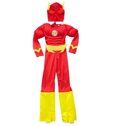 Halloween Superhero Set Flash Muscle Fancy Dress Unisex Fantasy Carnival Party Cosplay Costumes Fancy Dress Headgear Mask Sets