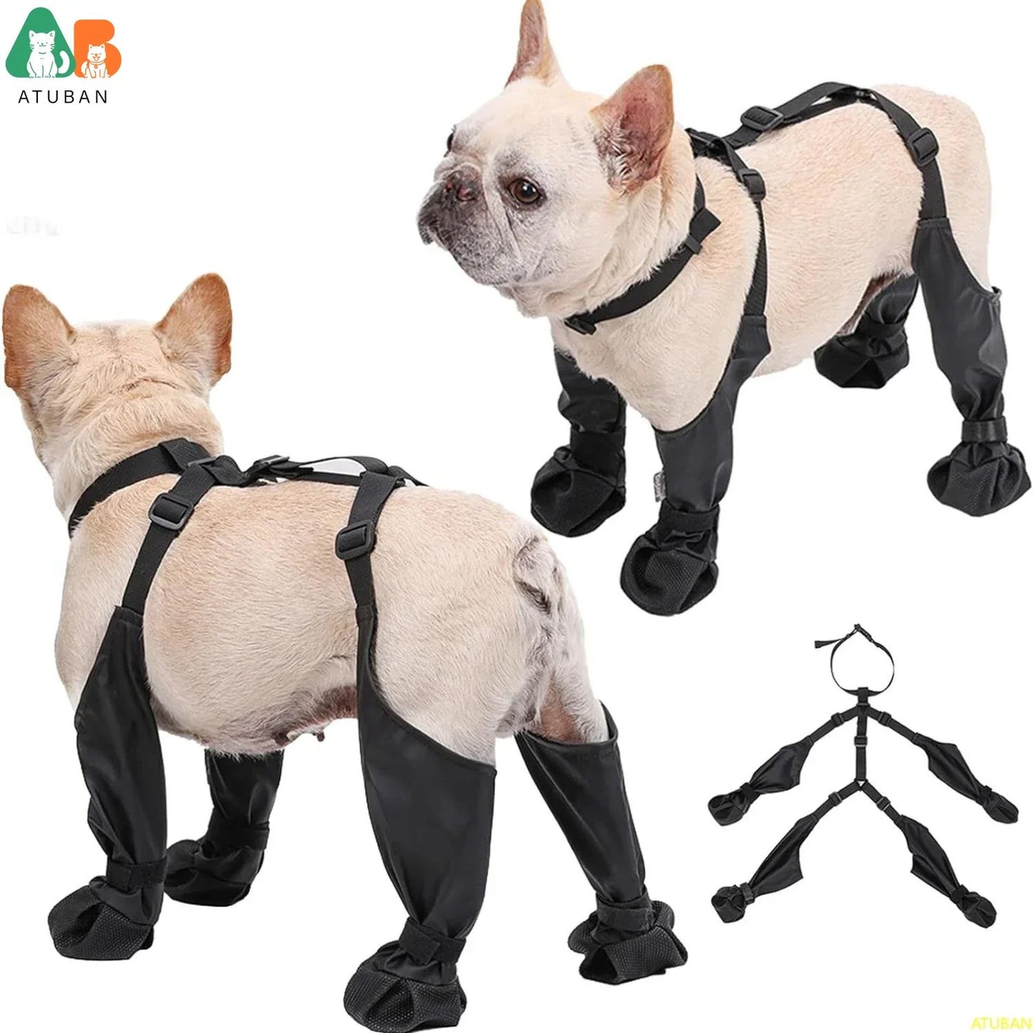 Botas impermeáveis para cães, sapatos antiderrapantes para cães, sola de borracha resistente, protetor de patas de animais de estimação, à prova de sujeira e anti-queda para caminhadas e corridas ao ar livre.