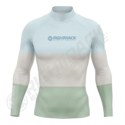 New Men's Surfing Shirt Three Contrasts Lycra Rashguard RIGHTTRACK Surf Sportswear Beach UV Protection Swimwear UPF50  Clothes
