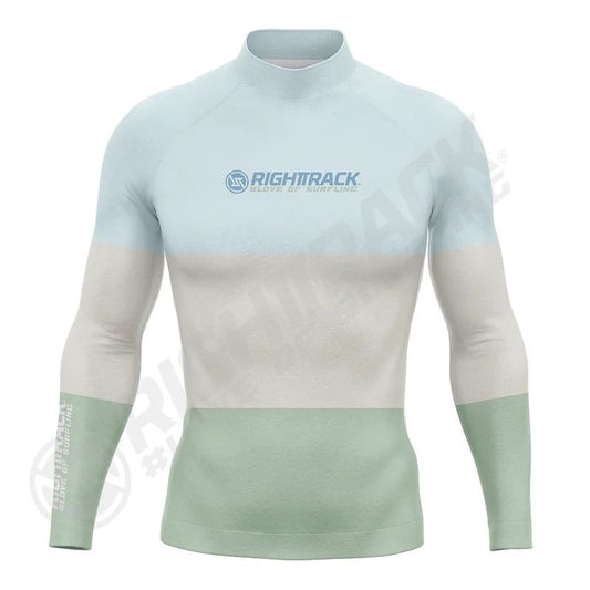 New Men's Surfing Shirt Three Contrasts Lycra Rashguard RIGHTTRACK Surf Sportswear Beach UV Protection Swimwear UPF50  Clothes
