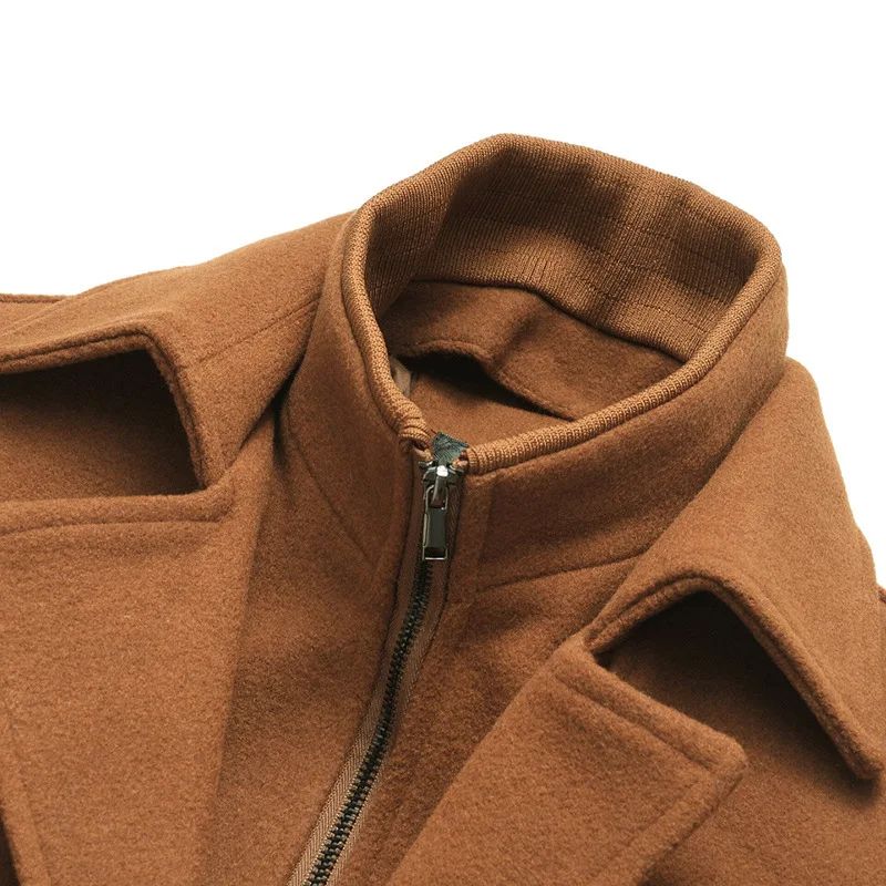 Men Winter Trench Coats Cashmere Wool Blends Man Winter Jackets Overcoats High Quality Male Business Casual Trench Coats 5XL