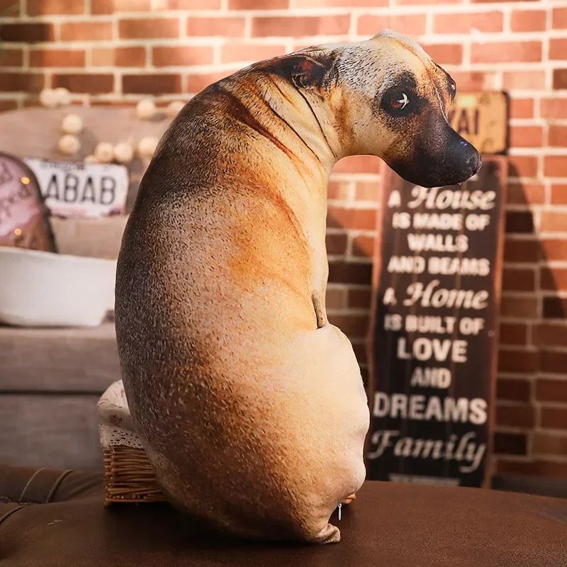 Cosplay Cute Throw Dog 2023 HOT Head Bend Cushion for Funny Favorite 3D Lifelike Home Animal Printed 50cm Dog Pillow Toy