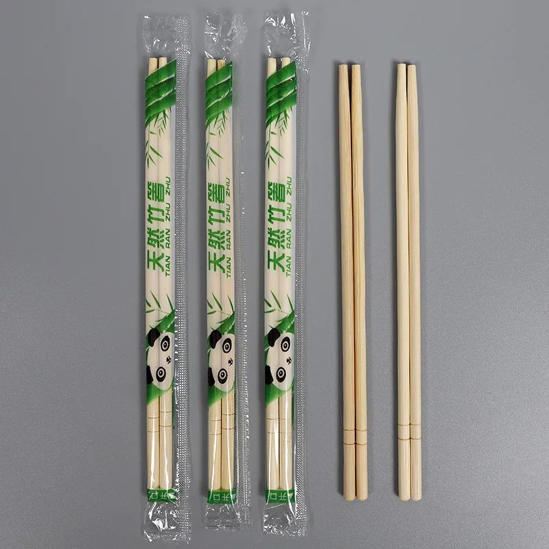 100 Pares de Pauzinhos Descartáveis de Bambu para Restaurante Embalados Individualmente Hashi Sushi Comida Talheres
