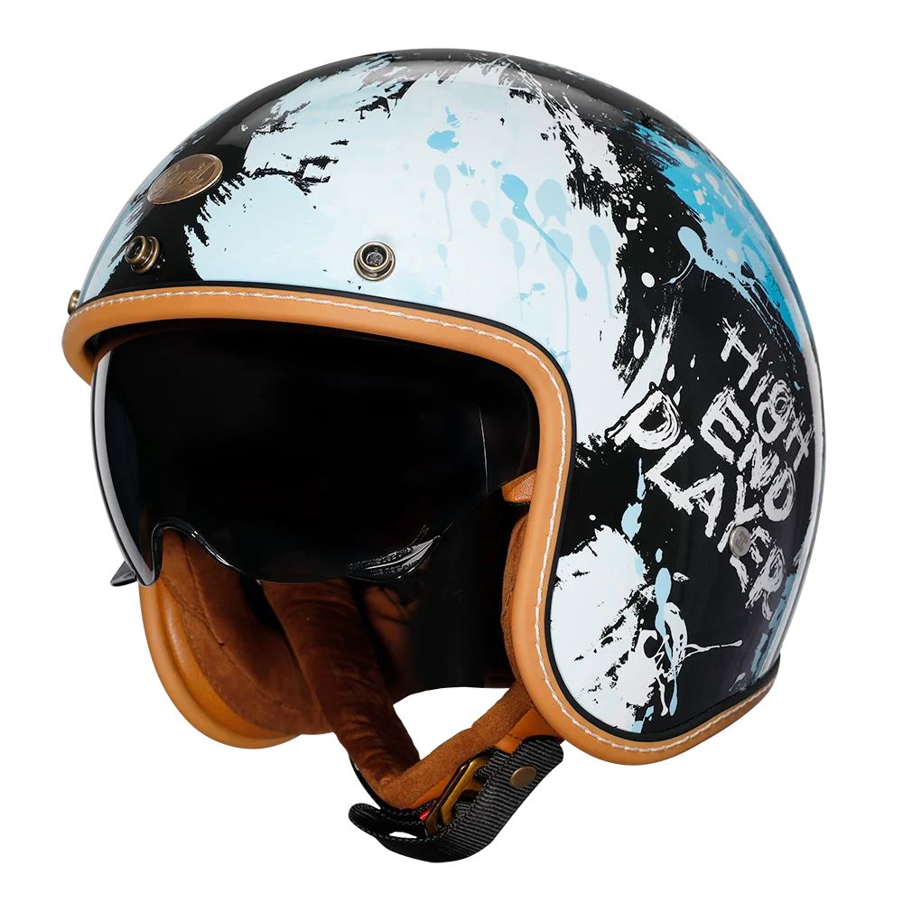 Capacetes Cyril para Motocicletas Acessórios 3/4 Abertos Leves Certificado DOT Segurança Retrô Cascos Moto Capacete