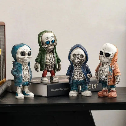 Cool Skeleton Dolls Figurines Skull Resin Statue  Halloween Party Decoration Home Accessories Living Room Bedroom Gift