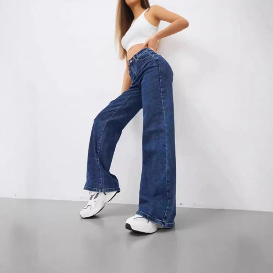 High Waist Wide Leg American Style Summer Casual Women's Jeans Floor Length Design Sensation Fashionable Chinese Brand